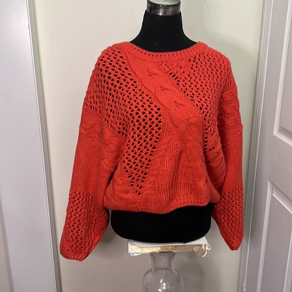 Abby Andi Cable Knit Cropped Sweater Size Large - Picture 5 of 9